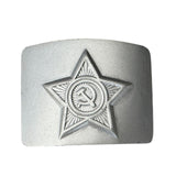 Original USSR Soviet Army Soldier Belt Steal Buckle Silver Grey