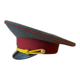 Vintage Ukraine Peaked Cap 1990s MVS Officer Uniform Visor Hat with Tryzub Badge