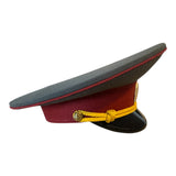 Vintage Ukraine Peaked Cap 1990s MVS Officer Uniform Visor Hat with Tryzub Badge