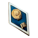 Soviet USSR Russian University Graduation Romb Badge Leningrad Mint Screw Back