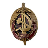 Soviet SMERSH Honorary Agent Badge USSR WW2 Brass Enamel Repro Screw Back