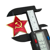 Soviet USSR Hammer and Sickle Red Star Pin Badge 3.3 cm – Light Metal Alloy & Enamel