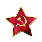 Soviet USSR Hammer and Sickle Red Star Pin Badge 3.3 cm – Light Metal Alloy & Enamel