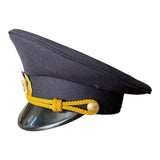 Soviet Naval Officer Cap with Original Rare Cockade – Black Peaked Hat