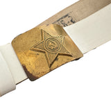 Soviet Army White Parade Uniform Leatherette Belt Brass Buckle USSR Military