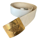Soviet Army White Parade Uniform Leatherette Belt Brass Buckle USSR Military