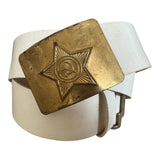 Soviet Army White Parade Uniform Leatherette Belt Brass Buckle USSR Military