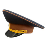 Vintage Ukraine Military Officer Uniform Peaked Cap Visor Hat Metal Badge