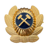 Vintage Soviet USSR Mining Cap Badge Hammer Pick Miner Cockade Hat Emblem