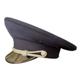 Vintage Ukrainian Officer Parade Cap with Dark Blue Trident Embroidery