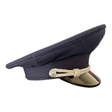 Vintage Ukrainian Officer Parade Cap with Dark Blue Trident Embroidery