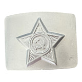 Original USSR Soviet Army Soldier Belt Steel Buckle Silver Grey