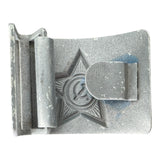 Original USSR Soviet Army Soldier Belt Steel Buckle Silver Grey