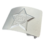Original USSR Soviet Army Soldier Belt Steel Buckle Silver Grey