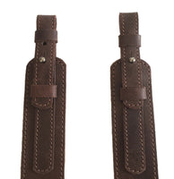 Brown Leather Hunting Rifle Plain Wide Sling Shotgun Air Gun Strap