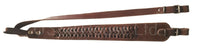 Brown Braided Leather Hunting Rifle Sling Prism Shape Strap