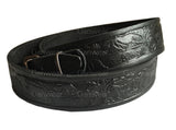 Deer Design Black Leather Hunting Rifle Sling Shotgun Air Gun Strap