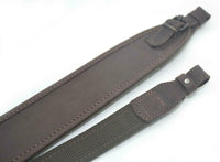 Premium Leather Brown Nylon Hunting Rifle Sling Shotgun Air Gun Strap