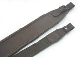 Premium Leather Brown Nylon Hunting Rifle Sling Shotgun Air Gun Strap