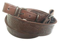 Deer Design Brown Leather Hunting Rifle Sling Shotgun Air Gun Strap