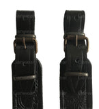 Deer Design Black Leather Hunting Rifle Sling Shotgun Air Gun Strap