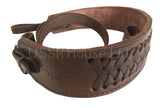 Brown Braided Leather Hunting Rifle Sling Prism Shape Strap