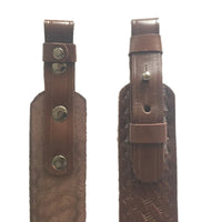 Braided Design Brown Leather Hunting Rifle Sling Shotgun Air Gun Strap