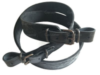 Deer Design Black Leather Hunting Rifle Sling Shotgun Air Gun Strap