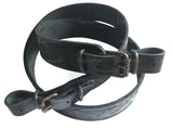 Deer Design Black Leather Hunting Rifle Sling Shotgun Air Gun Strap