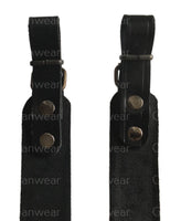 Deer Design Black Leather Hunting Rifle Sling Shotgun Air Gun Strap