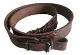 Deer Design Brown Leather Hunting Rifle Sling Shotgun Air Gun Strap