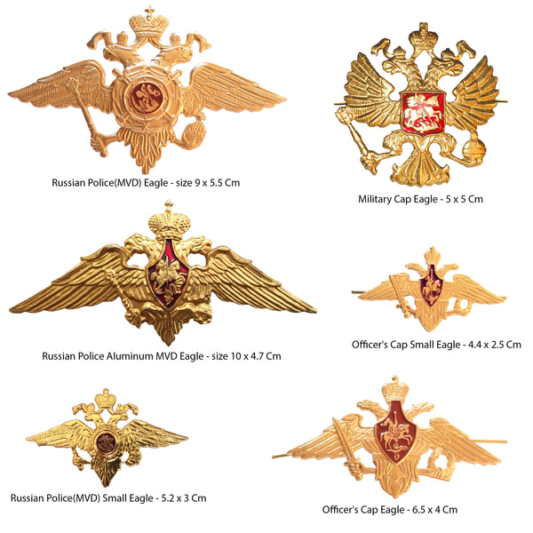 Russian USSR Army Military Uniform Imperial Eagle Hat Cap Beret Metal Pin Badge - USSR HOUSE LIMITED