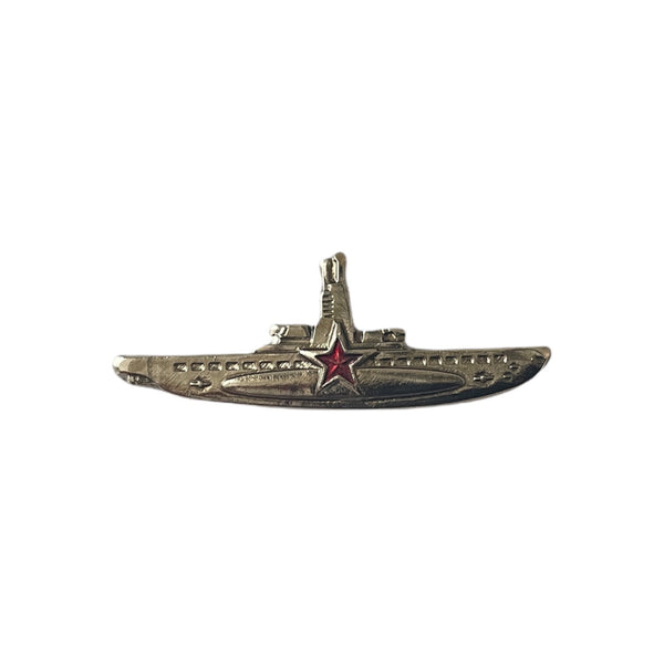 Sowjetische russische Marine U-Boot-Kommandant, silbernes kleines Emaille-Anstecknadel-Abzeichen
