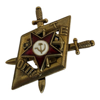 Soviet Badge Hammer and sickle Red Star Brass Award USSR Technical School OGPU