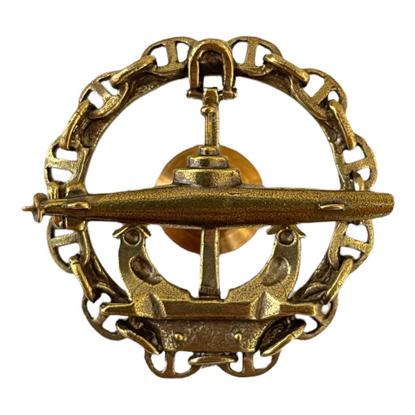 Russian Navy Submarine Sailor Uniform Brass Badge Screwback