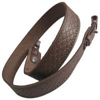 Brick Design Brown Leather Rifle Sling Shotgun Air Gun Strap Hunting Shooting