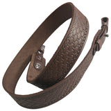 Brick Design Brown Leather Rifle Sling Shotgun Air Gun Strap Hunting Shooting