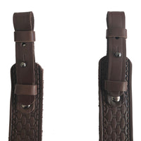 Brick Design Brown Leather Rifle Sling Shotgun Air Gun Strap Hunting Shooting