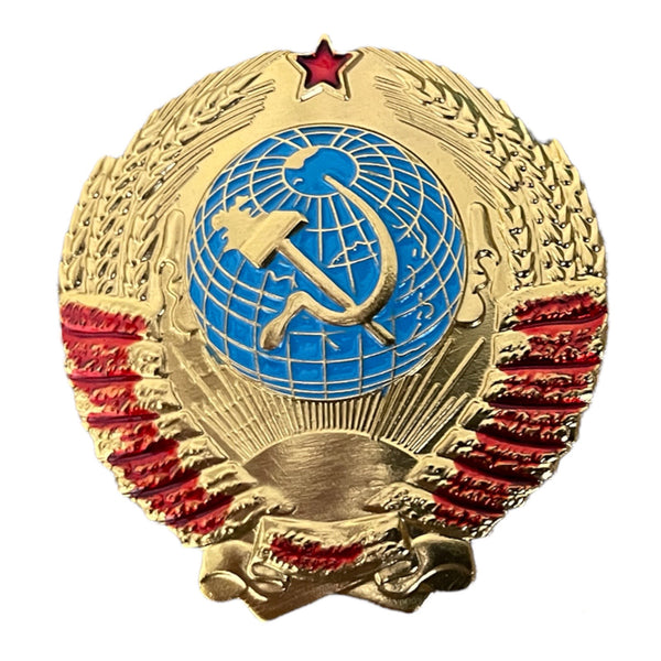 USSR Coat Of Arms 1 Inch Miniature Light Metal Repro Soviet Pin Badge