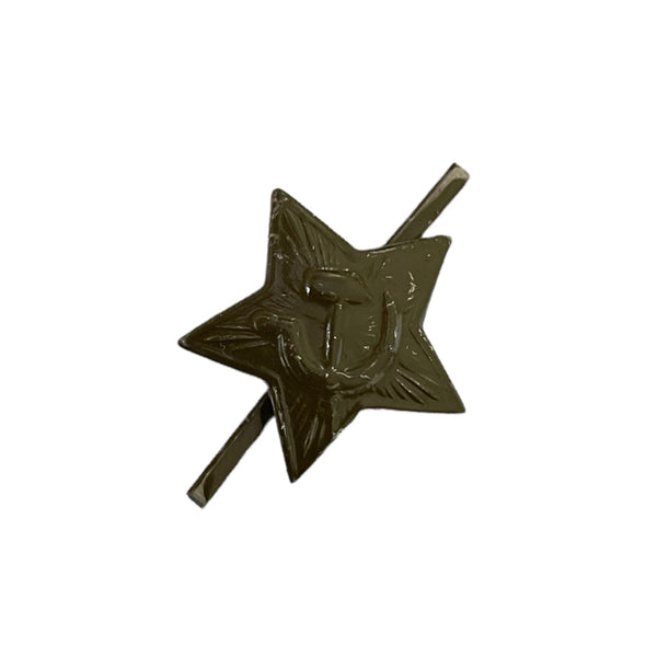Sowjetische UdSSR Russische Armee Militärgrüner Stern Ushanka Hut Mütze Baskenmütze Metallabzeichen