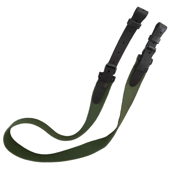 Hunting Rifle Canvas Sling Brown Leather Fastens Shotgun Air Gun Strap