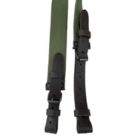 Hunting Rifle Canvas Sling Brown Leather Fastens Shotgun Air Gun Strap