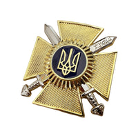 Modern Ukraine Military Style Officers Cap Ushanka Hat Metal Badge Trident Cockade
