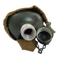 Echte sowjetische UdSSR-Armee-Militär-Dunkelgrüne Wasser-Wodka-Flasche mit Gürteletui