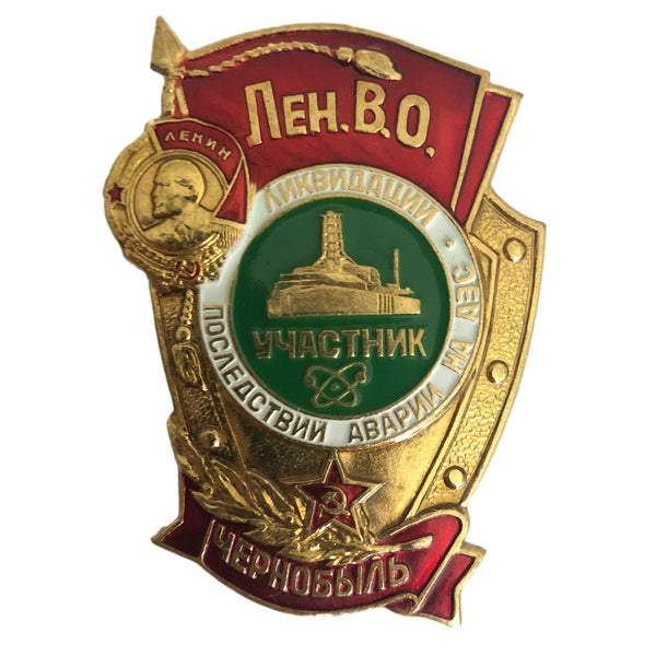 Tschernobyl-Liquidator der UdSSR, sowjetisches russisches Metallabzeichen 