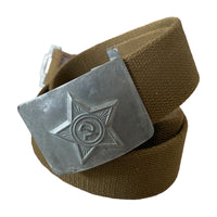 USSR Russian Soviet Army Military Soldier Uniform Canvas Belt Grey Buckle