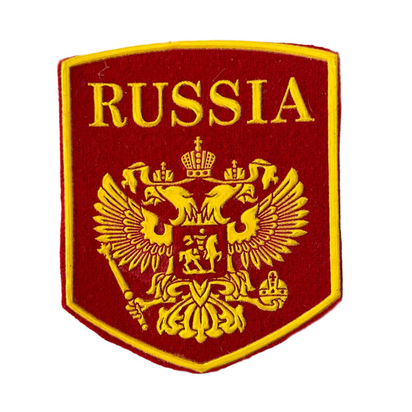 Russisches Wappen Russland 2-Kopf-Adler aus Wolle und Gummi, roter Ärmelaufnäher