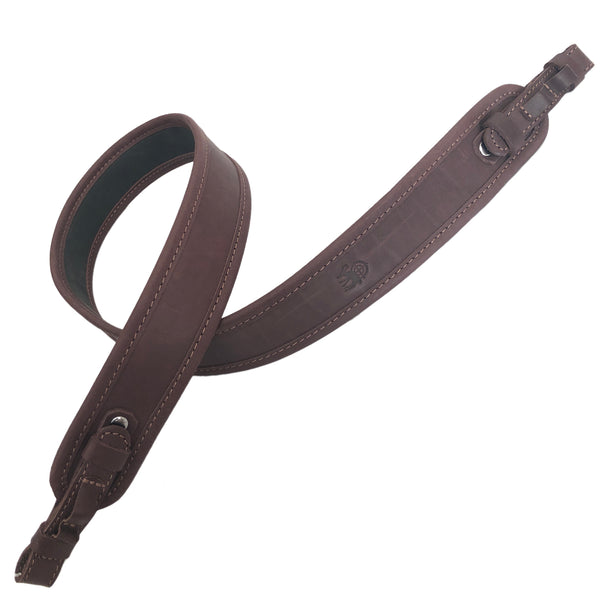 Premium Class Brown Leather Black Neoprene Rifle Sling Air Gun Strap Hunting Shooting