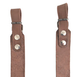 Embossed Ornament Brown Leather Rifle Sling Shotgun Air Gun Strap Hunting Shooting