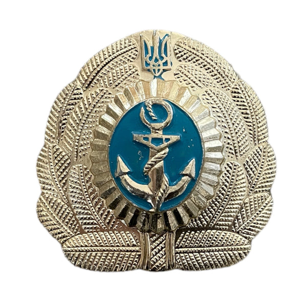 1. Unabhängiges ukrainisches Marineabzeichen, Mütze, Mütze, Barett, Metall-Emaille, große, seltene Kokarde